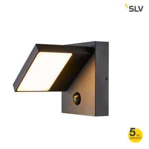 SLV Lampa ścienna ABRIDOR z sensorem LED, zewnętrzna, IP55, antracyt - 1002990