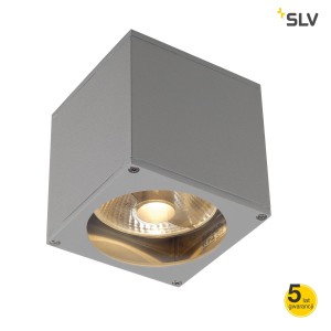 SLV Lampa ścienna BIG THEO WALL OUT, kwadratowa, srebrnoszary - 229564