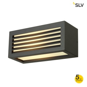 SLV Lampa ścienna BOX-L E27, kwadratowa, antracyt, E27, max. 18W, IP44 - 232495