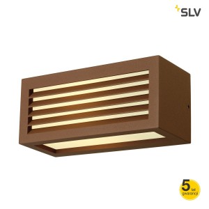 SLV Lampa ścienna BOX-L E27, kwadratowa, rdzawa, E27, max. 18W, IP44 - 232497