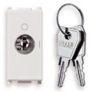 Vimar Przycisk kluczowy 2P NO 16A 250V z kluczem 1M - Biały - 14087