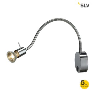 SLV Lampa ścienna DIO FLEX PLATE GU10, chrom, max. 50W z przełącznikiem - 146692