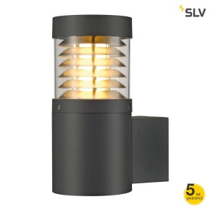 SLV Lampa ścienna F-POL, okrągła, antracyt, E27, max. 20W, IP54 - 231585