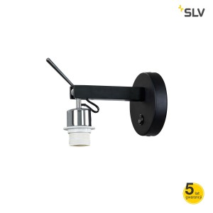SLV Lampa ścienna FENDA E27, wewnętrzna, kolor czarny, bez klosza - 1003034