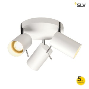 SLV Lampa ścienna i sufitowa ASTO TUBE 3 ROUND, biały, 3 x GU10, max. 75W - 147414