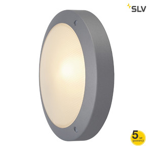 SLV Lampa ścienna i sufitowa BULAN, okrągła, srebrnoszary, E14, max. 60W, szkło mrożone - 229072