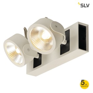 SLV Lampa ścienna i sufitowa KALU LED 2, biały/czarny, 3000K, 60° - 1000130