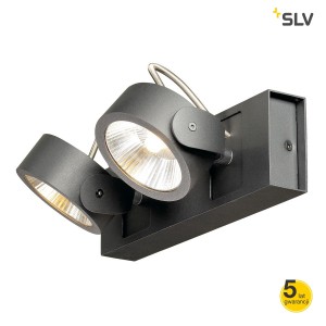 SLV Lampa ścienna i sufitowa KALU LED 2, czarny, 3000K, 60° - 1000129