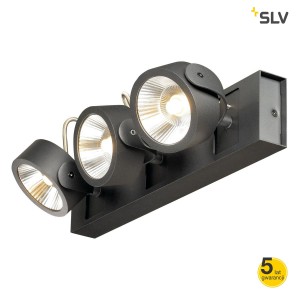 SLV Lampa ścienna i sufitowa KALU LED 3, czarny, 3000K, 60° - 1000131