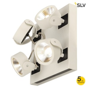 SLV Lampa ścienna i sufitowa KALU LED 4, kwadratowa, biały/czarny, 3000K, 60° - 1000136