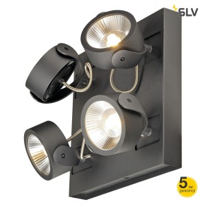 SLV Lampa ścienna i sufitowa KALU LED 4, kwadratowa, czarny, 3000K, 60° - 1000135