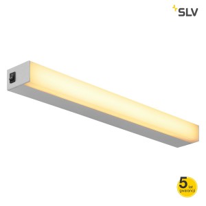 SLV Lampa ścienna i sufitowa SIGHT LED, z włącznikiem, srebrno-szara - 1001285