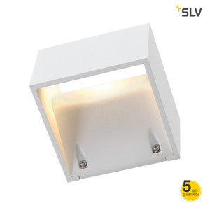 SLV Lampa ścienna LOGS, kwadratowa, biały, 6W LED, 3000K, IP44 - 232101