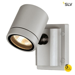 SLV Lampa ścienna NEW MYRA, srebrnoszary, GU10, max. 50W, IP55 - 233104