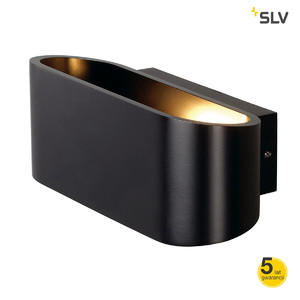 SLV Lampa ścienna OSSA R7S, owalna, czarna matowa R7S 78mm, max. 100W - 151450