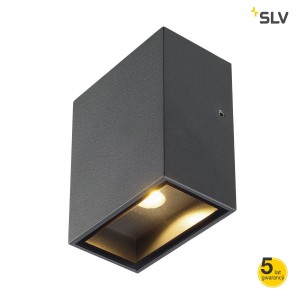 SLV Lampa ścienna QUAD 1 XL, kwadratowa, antracyt, 3.2W COB LED, 3000K, IP44 - 232435