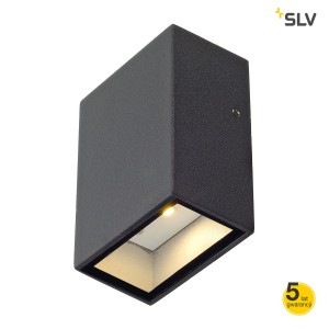 SLV Lampa ścienna QUAD 1, kwadratowa, antracyt, LED, 1 x 3W, 3000K, IP44 - 232465