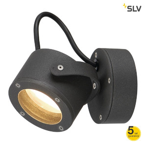 SLV Lampa ścienna SITRA 360 WL, antracyt, GX53, max. 9W, IP44 - 231515