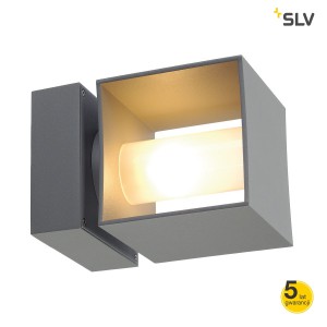 SLV Lampa ścienna SQUARE TURN, QT14, srebrnoszary, max. 42W, IP44 - 1000335