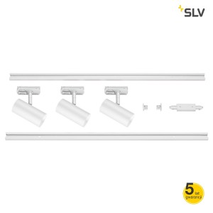SLV Zestaw NOBLO SPOT 1-fazowy, kolor biały, 3 x SPOT, 2 x szyna 1m, zasilanie i łącznik - 1002611