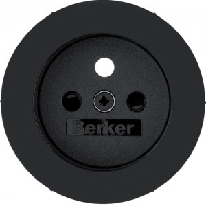Berker R.classic Płytka czołowa do gniazda z uziemieniem, czarny, połysk 3965792045