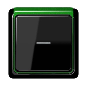 Jung Przełącznik CD Plus Podświetlony – Czarny – Ramka zewnętrzna – Zielona