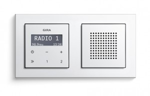 Gira podtynkowe radio z RDS z głośnikiem, E2 kolor biały połysk