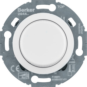 Berker Serie 1930/Glas Ściemniacz obrotowy komfort, biały, obc. R/L/C 20-420 W, LED 3-100 W 294410