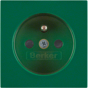 Berker - Hager B.X/S.1 Płytka czołowa z przysł. st. do gniazda z uziemieniem zielony 3965768963