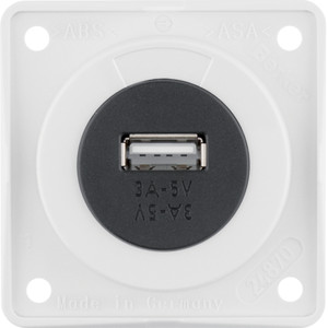 Berker - Hager Integro Gniazdo USB ładowania pojedyncze 12V, 3A, biały połysk, mechanizm czarny 926032509