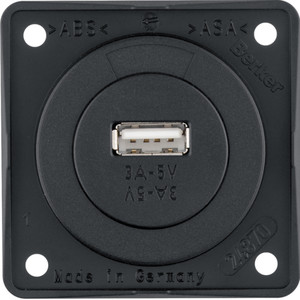 Berker - Hager Integro Gniazdo USB ładowania pojedyncze, 12V, 3A, czarny mat, mechanizm czarny 926032503