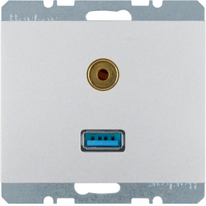 Berker - Hager K.5 Gniazdo USB/3.5 mm audio alu 3315397003