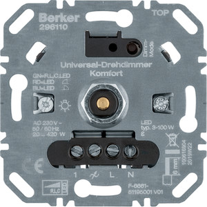 Berker - Hager one.platform Ściemniacz obrotowy komfort obciążenie R/L/C 20-420 W, LED 3-100 W 296110