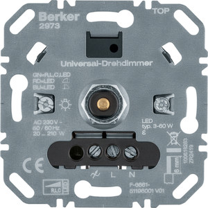 Berker - Hager one.platform Ściemniacz obrotowy uniwersalny obc. R/L/C 20-210 W, LED 3-60 W 2973