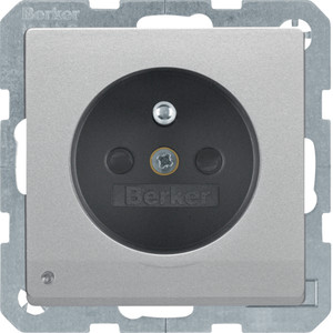 Berker Q.1/Q.3/Q.7 Gniazdo z uziemieniem i podświetleniem orientacyjnym LED, alu aks, lak 6765106084