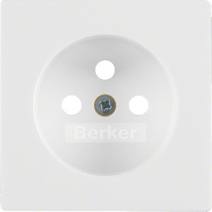 Berker - Hager Q.x Płytka czołowa do gniazda z uziemieniem, biały, aksamit 3965766079