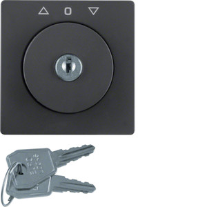 Berker - Hager Q.x Płytka czołowa z kluczem do łącznika żaluzjowego na klucz antracyt, aksamit 1082608600