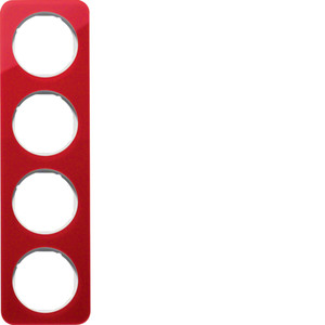 Berker - Hager R.1 Ramka 4-krotna, akryl czerwony przezroczysty/biały 10142349