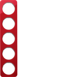 Berker - Hager R.1 Ramka 5-krotna, akryl czerwony przezroczysty/biały 10152349