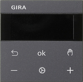 Gira Regulator temperatury pomieszczenia z wyświetlaczem Display System 3000 System 55 antracytowy - 539328