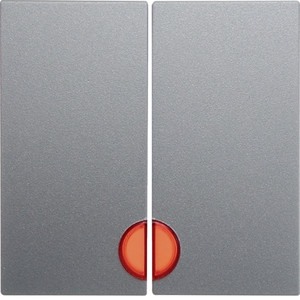 Berker B.Kwadrat/B.3/B.7 Klawisze z czerwoną soczewką aluminium mat 16271404