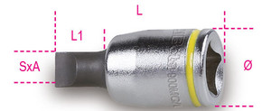 Beta Nasadka 1/4'' z końcówką wkrętakową płaską z rozmiarem oznaczonym kolorem 0,8x4mm 009002605