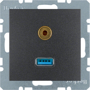 Berker - Hager Gniazdo USB / 3,5 mm Audio 3315391606
