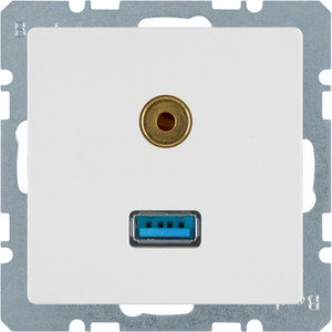 Berker Q.1/Q.3 Gniazdo USB / 3,5 mm Audio 3315396089