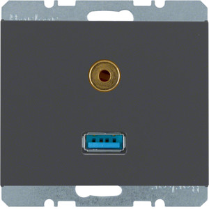 Berker - Hager Gniazdo USB / 3,5 mm Audio 3315397006