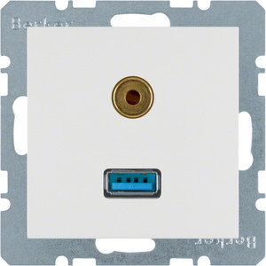 Berker - Hager Gniazdo USB / 3,5 mm Audio 3315398989