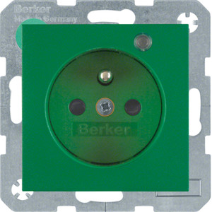 Berker - Hager Gniazdo z uziemieniem i LED kontrolną z podwyższoną ochroną styków 6765091913
