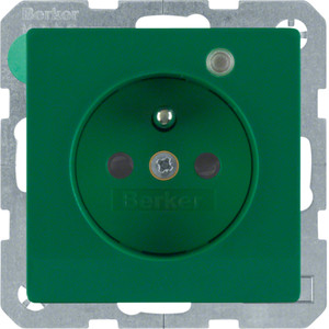 Berker - Hager Gniazdo z uziemieniem i LED kontrolną z podwyższoną ochroną styków 6765096013