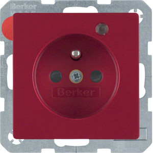 Berker - Hager Gniazdo z uziemieniem i LED kontrolną z podwyższoną ochroną styków 6765096015