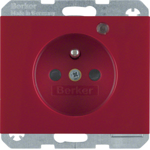 Berker - Hager Gniazdo z uziemieniem i LED kontrolną z podwyższoną ochroną styków 6765097015